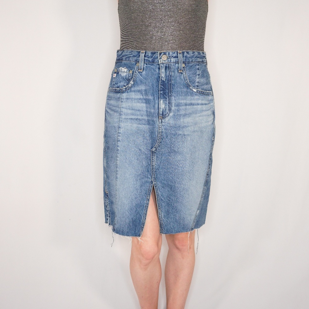 ADRIANO GOLDSCHMIED AGED The Emery High Rise Skirt - Picture 1 of 8